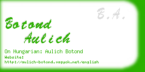 botond aulich business card